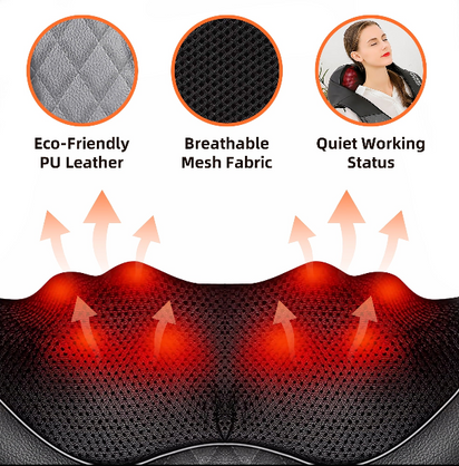 Neck and Shoulder Massager with Heat, Shiatsu Shoulder Massager for Full Body, Deep Tissue 3D Kneading Massage Pillow for Shoulder, Back, Body Muscle Pain Relief, Gifts for Women Men