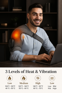 Adjustable Heating Vibration Shoulder Brace Support, Electric Heating Pad for Shoulder, Left and Right Shoulder Massager Warming