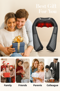 Neck and Shoulder Massager with Heat, Shiatsu Shoulder Massager for Full Body, Deep Tissue 3D Kneading Massage Pillow for Shoulder, Back, Body Muscle Pain Relief, Gifts for Women Men