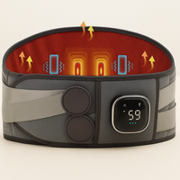 Cordless Heating Pad for Back, 60" Lower Back Massager, Heated Back Support Brace with 3 Heating Levels and 5 Vibration Modes