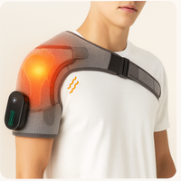 Adjustable Heating Vibration Shoulder Brace Support, Electric Heating Pad for Shoulder, Left and Right Shoulder Massager Warming