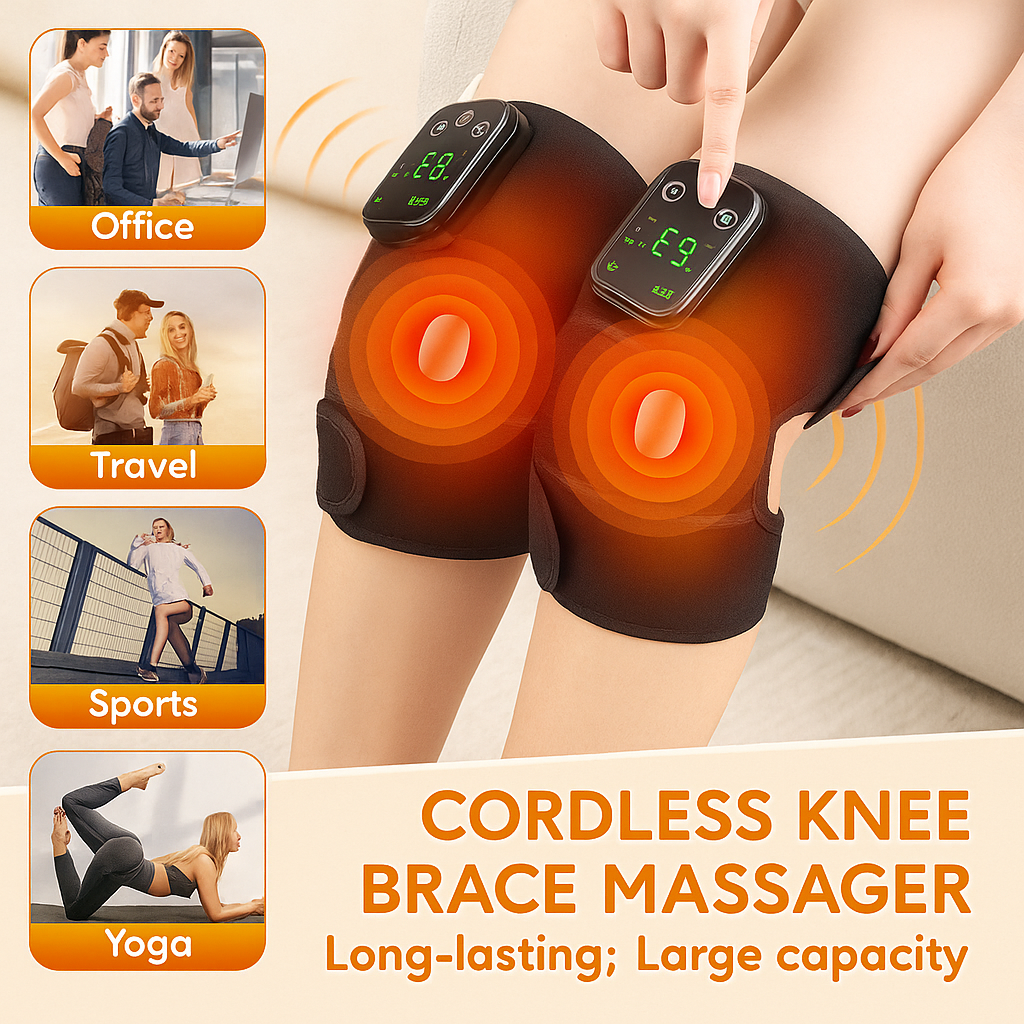 Thermal knee Massager 3 in 1 for shoulder, Elbow Heated Brace Wireless Support Brace Belt Knee Pad Blood Circulation