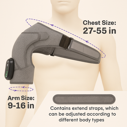 Adjustable Heating Vibration Shoulder Brace Support, Electric Heating Pad for Shoulder, Left and Right Shoulder Massager Warming
