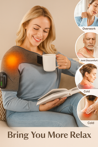 Adjustable Heating Vibration Shoulder Brace Support, Electric Heating Pad for Shoulder, Left and Right Shoulder Massager Warming