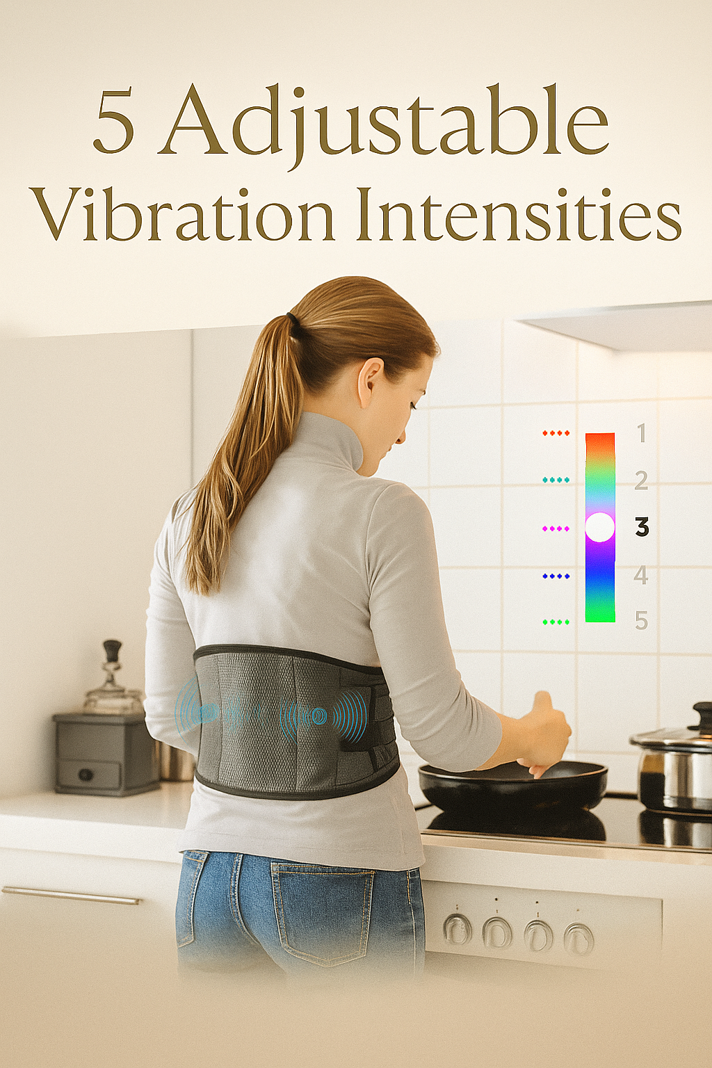 Cordless Heating Pad for Back, 60" Lower Back Massager, Heated Back Support Brace with 3 Heating Levels and 5 Vibration Modes